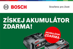 Získejte akumulátor zdarma k vybraným výrobkům Bosch DIY! Získejte akumulátor zdarma k vybraným výrobkům Bosch DIY!