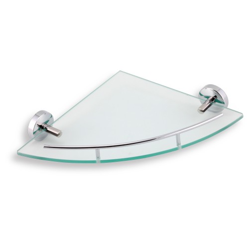 NOVASERVIS METALIA 11 rohová polička se zábradlím sklo/chrom 0158,0