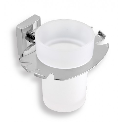 NOVASERVIS METALIA 12 držák skleničky a kartáčků chrom/sklo 0249,0