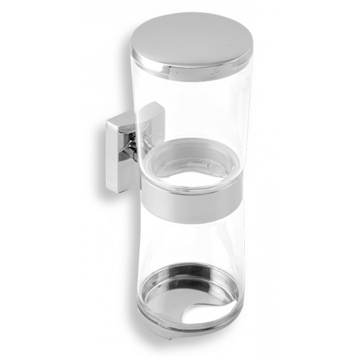 NOVASERVIS METALIA 12 zásobník na kosmetické tampóny a tyčinky sklo/chrom 0282,0
