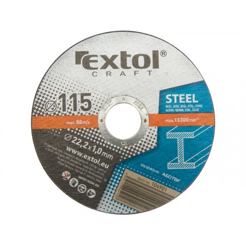 EXTOL CRAFT kotouče 115x1,0x22,2mm, řezné na kov 5ks 106901