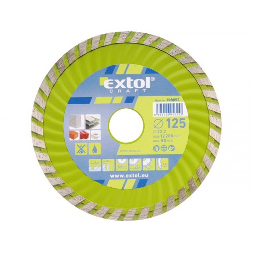 EXTOL CRAFT kotouč diamantový řezný 230x22,2mm TURBO - suché i mokré řezání 108855