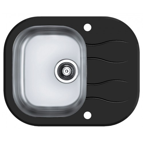 ALVEUS WAVE 10 kuchyňský dřez nerez/sklo, 620 x 500 mm, černá 1102726