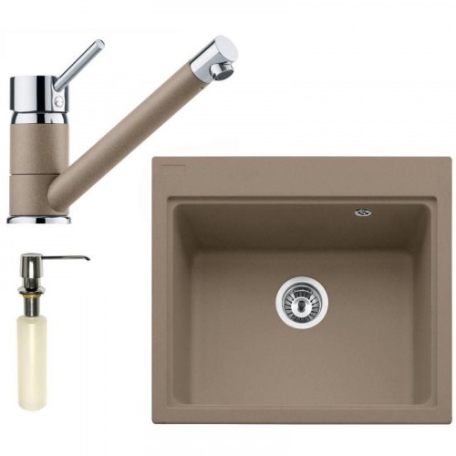 Franke SET G63 Granitový dřez KSG 238 Kašmír + Baterie FG 7477.424 + Dávkovač saponátu FD 300, 114.0510.227