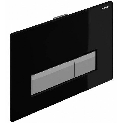 GEBERIT SIGMA 40 ovládací tlačítko s odsáváním, Černá/kartačovaný hliník 115.600.KR.1