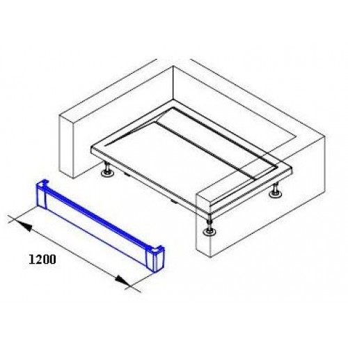 RONAL PWII ILA hliníkový přední panel 120 cm, pro obdélníkovou vaničku, černá PWII12006