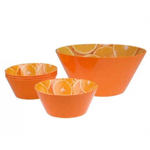 BANQUET 5d sada mel.salátových misek Orange 12HK20505O