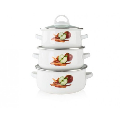 BANQUET 6dílná sada smaltovaného nádobí Apple 1306SMAP03-A