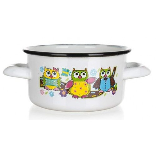 BANQUET OWLS Hrnek mini 14 cm, smaltovaný 13EP14OWL