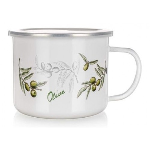 BANQUET Hrnek smaltovaný OLIVES, 0,9l, 13RMVEG18