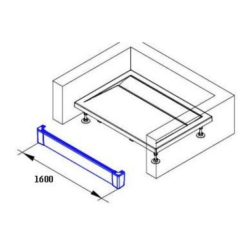 RONAL PWII ILA hliníkový přední panel 160 cm, pro obdélníkovou vaničku, černá PWII16006 RONAL PWII ILA hliníkový přední panel 160 cm, pro obdélníkovou vaničku, černá PWII16006