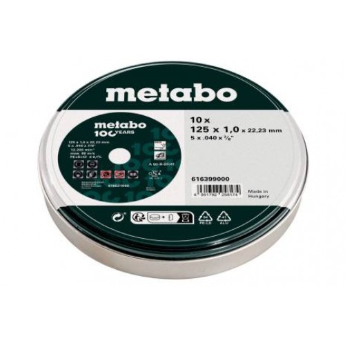 Metabo 10 řezných kotoučů - SP 125x1,0x22,23 Inox, 100 let 616399000