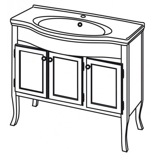 SAPHO RETRO 1670 umyvadlová skříňka 90x81x53cm, buk
