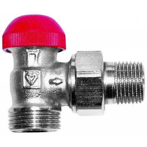 HERZ TS-90-V-Termostatický ventil rohový 1/2", M 28 x 1,5 červená krytka 1773867