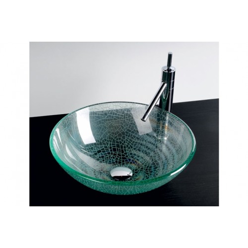 SAPHO BEAUTY 2501-04 ICE skleněné umyvadlo průměr 42cm