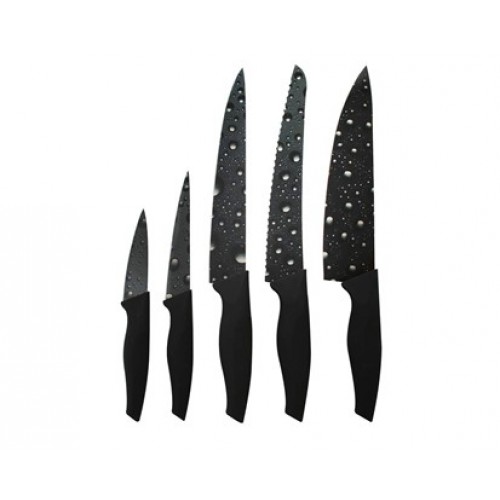 BANQUET 5 dílná sada nožů s nepřilnavým povrchem, Frizzante Nero 25LI008205 BANQUET 5 dílná sada nožů s nepřilnavým povrchem, Frizzante Nero 25LI008205