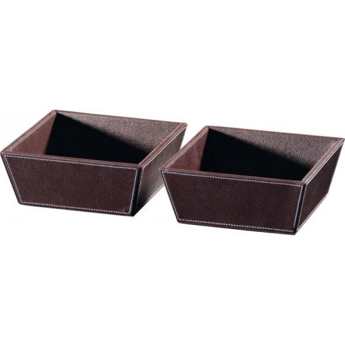 SAPHO Koh-i-noor 2605DB ECO PELLE odkladací misky 2ks 19,6x19,6x8cm, hnědá SAPHO Koh-i-noor 2605DB ECO PELLE odkladací misky 2ks 19,6x19,6x8cm, hnědá