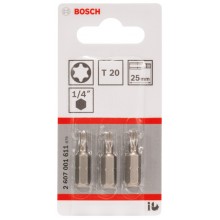 BOSCH Šroubovací bit zvlášť tvrdý Extra-Hart T20, 25 mm 2607001612