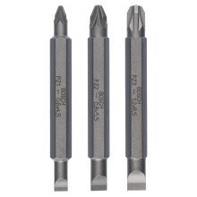 BOSCH 3dílná sada oboustranných čepelí S 1,2x6,5, S 0,6x4,5, S 0,8x5,5; PZ1, PZ2, PZ3; 60 mm 2607001747