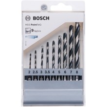 BOSCH 9dílná sada spirálových vrtáků HSS PointTeQ Hex 2–8 mm 2607002826