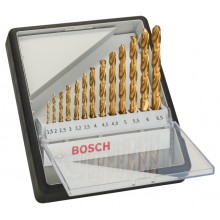 BOSCH Sada spirálových vrtáků do kovu HSS-TiN, Robust Line, 135° 1,5–6,5 mm, 13 kusů 2607010539