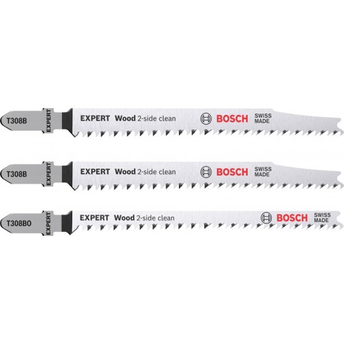 BOSCH 3dílná sada pilových plátků T308B/BO EXPERT Wood 2-side clean 2608900559