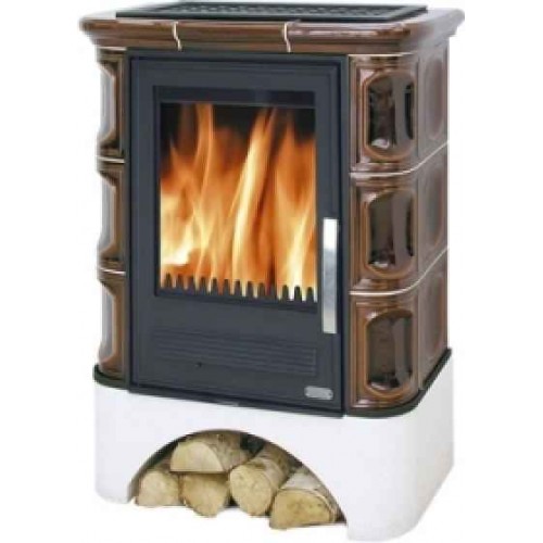 ABX Marina K, kachlová kamna na dřevo s kombi vložkou (litina/plech), hnědá ABX Marina K, kachlová kamna na dřevo s kombi vložkou (litina/plech), hnědá