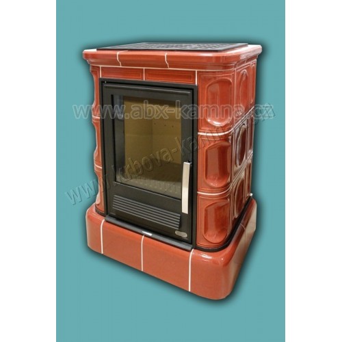 ABX Marina K kachlový sokl, kachlová kamna na dřevo s kombi vložkou (litina/plech), picasso