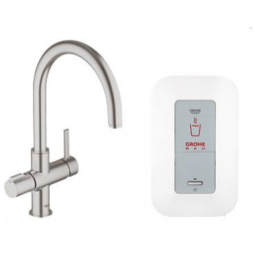 GROHE Red Duo armatura a kombinovaný boiler (4l), Supersteel 30083DC0