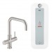 GROHE Red Duo páková dřezová baterie a combi-boiler (8 l), Supersteel 30156DC0