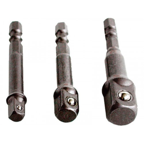 EXTOL CRAFT Sada redukcí, adaptérů z 1/4" BIT na čtyřhran vnější 1/4" 3/8" 1/2", 32600