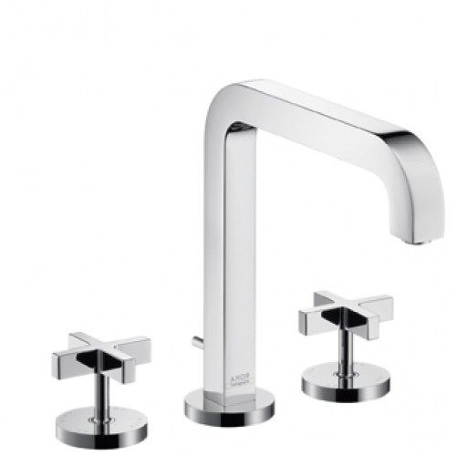 Hansgrohe AXOR CITTERIO Tříot. umyv. arm. s kříž. kohouty a dlouh. výtokem, chrom 39153000