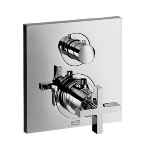 Hansgrohe AXOR CITTERIO Termostat pod omítku s uzav. a přep. ventilem, chrom 39725000 Hansgrohe AXOR CITTERIO Termostat pod omítku s uzav. a přep. ventilem, chrom 39725000