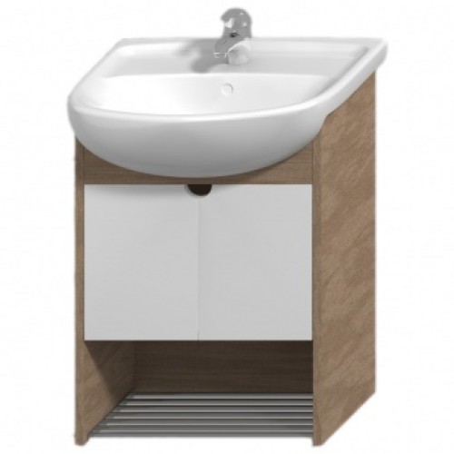 Jika LYRA PLUS skříňka pod umyvadlo 55cm bílý lesklý lak/ořech 4.5281.1.038.547.1