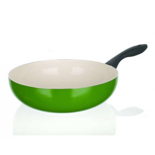 BANQUET Pánev WOK 28 cm zelená Natura Ceramia Verde 40JC28WCCGR