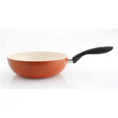 BANQUET Pánev WOK 28 cm oranžová Natura Ceramia Arancia 40JC28WCCOR