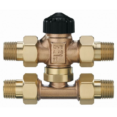 HEIMEIER Třícestný směšovací ventil 3/4" (DN 20) bez nastavení, PT s T-kusem 4172-03.000