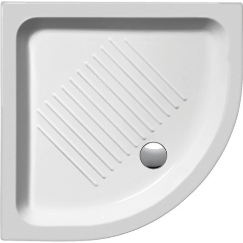 SAPHO Keramická sprchová vanička, čtvrtkruh 80x80x11cm, R550 448011