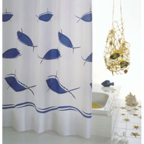 SAPHO RIDDER 46343 FISH závěs, 180x200cm, textil, modrobílá SAPHO RIDDER 46343 FISH závěs, 180x200cm, textil, modrobílá