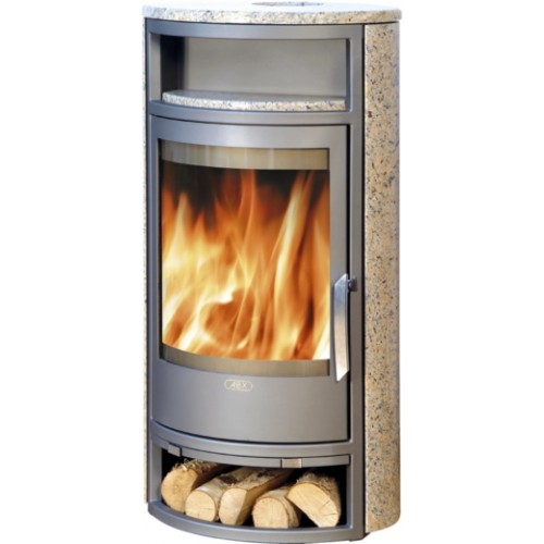 ABX Polar 4654-4-II krbová kamna na dřevo, šedý plech + žula gold, vč. horní desky