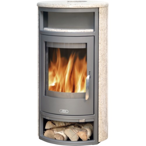 ABX Polar 4654-6-II krbová kamna na dřevo, černý plech + žula gold, vč. horní desky ABX Polar 4654-6-II krbová kamna na dřevo, černý plech + žula gold, vč. horní desky