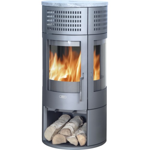 ABX Rondo 4674-7, krbová kamna na dřevo, šedý plech, včetně horní desky- mastek ABX Rondo 4674-7, krbová kamna na dřevo, šedý plech, včetně horní desky- mastek