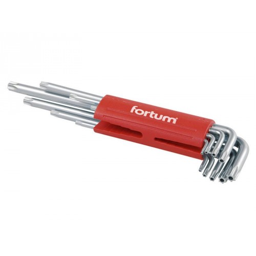 FORTUM L-klíč, sada 9ks, TORX vrtané prodloužené 4710202