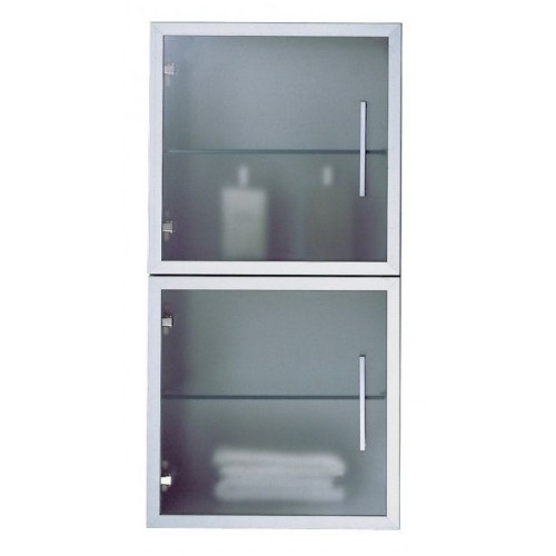LAUFEN LIVING STYLE Skříňka střední, 380 x 760 mm, hliník, dvířka černá, Levá