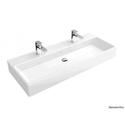 Villeroy & Boch Memento Umyvadlo k montáži s nábytkem 1000x470 mm, pro dvě 1otvorové armatury, bílá alpin