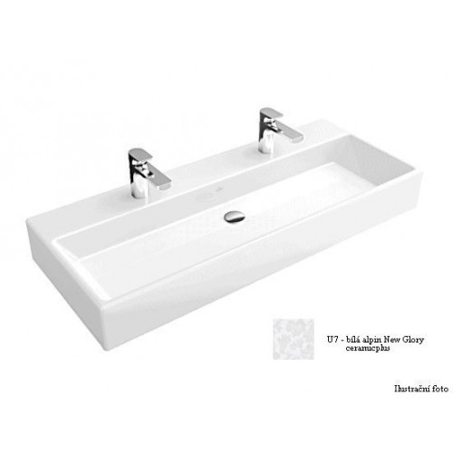 Villeroy & Boch Memento Umyvadlo 1200x470 mm pro dvě 1otvorové armatury, bílá alpin New glory ceramicplus