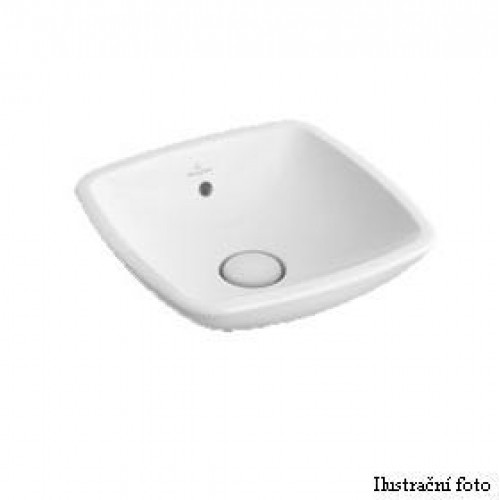 Villeroy & Boch Loop&Friends Umyvadlo k postavení na desku 380x380 mm s přepadem, star white ceramicplus