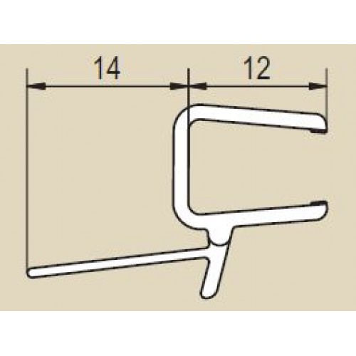 RONAL Vodorovné obloukové těsnění pro 8 mm skla, pár 51502