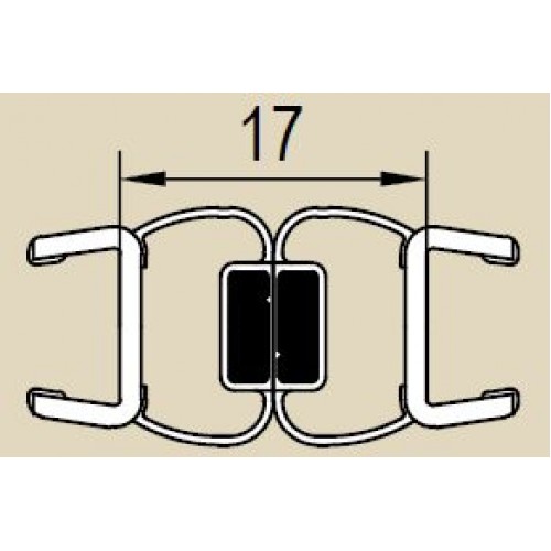 RONAL magnetické těsnění 180° na 8 mm skla 52356