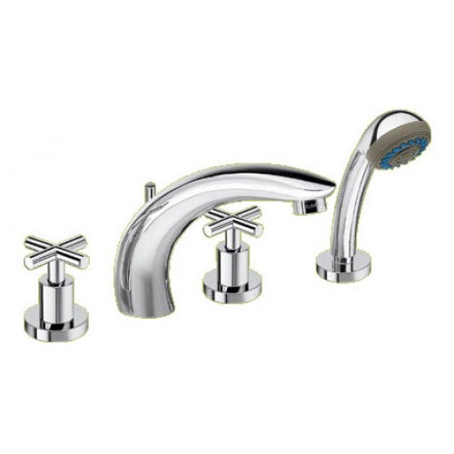 SAPHO AXIA Čtyřotvorová baterie na okraj vany s přepínačem, sprcha SELENE 531